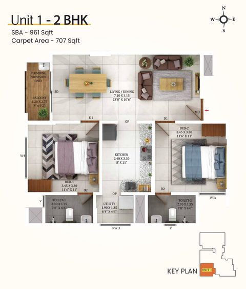 Confident Group - Sunflower | 2 & 3 BHK Apartments - 7
