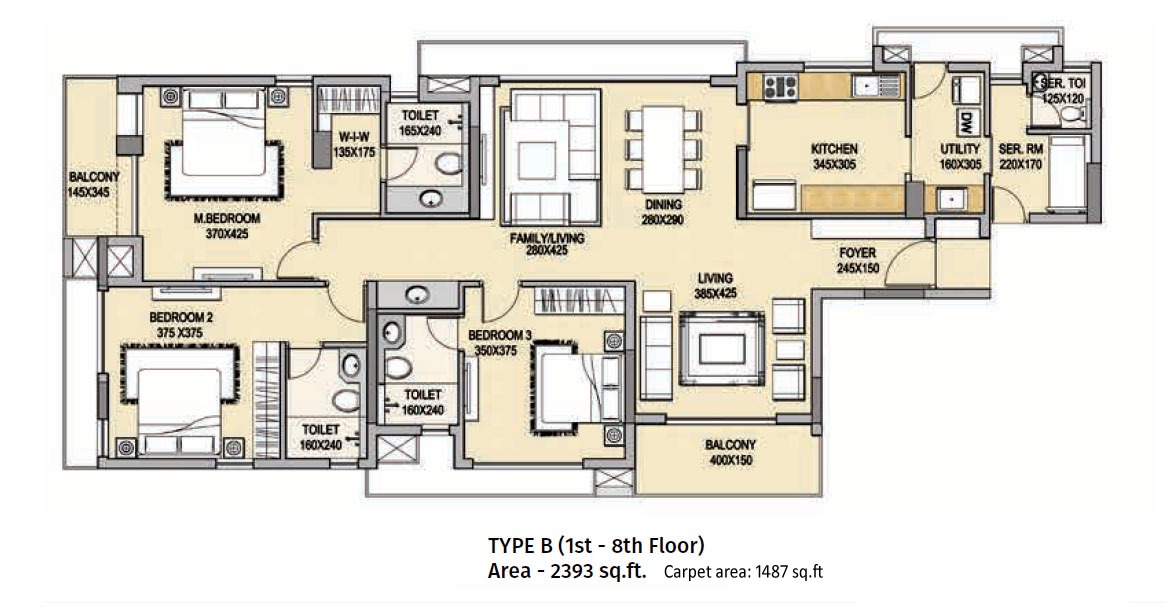 3BHK Premium Apartment - Skyline Aristocrat PT Usha Road, MG Road  - 2