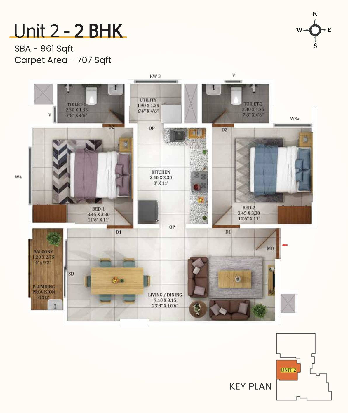 Confident Group - Sunflower | 2 & 3 BHK Apartments - 6