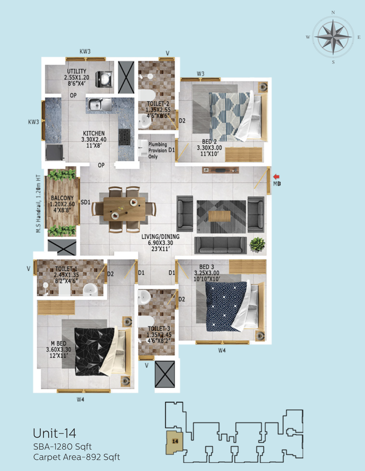 Confident Group - Lakeside | 2 & 3 BHK Waterfront Apartments - 4
