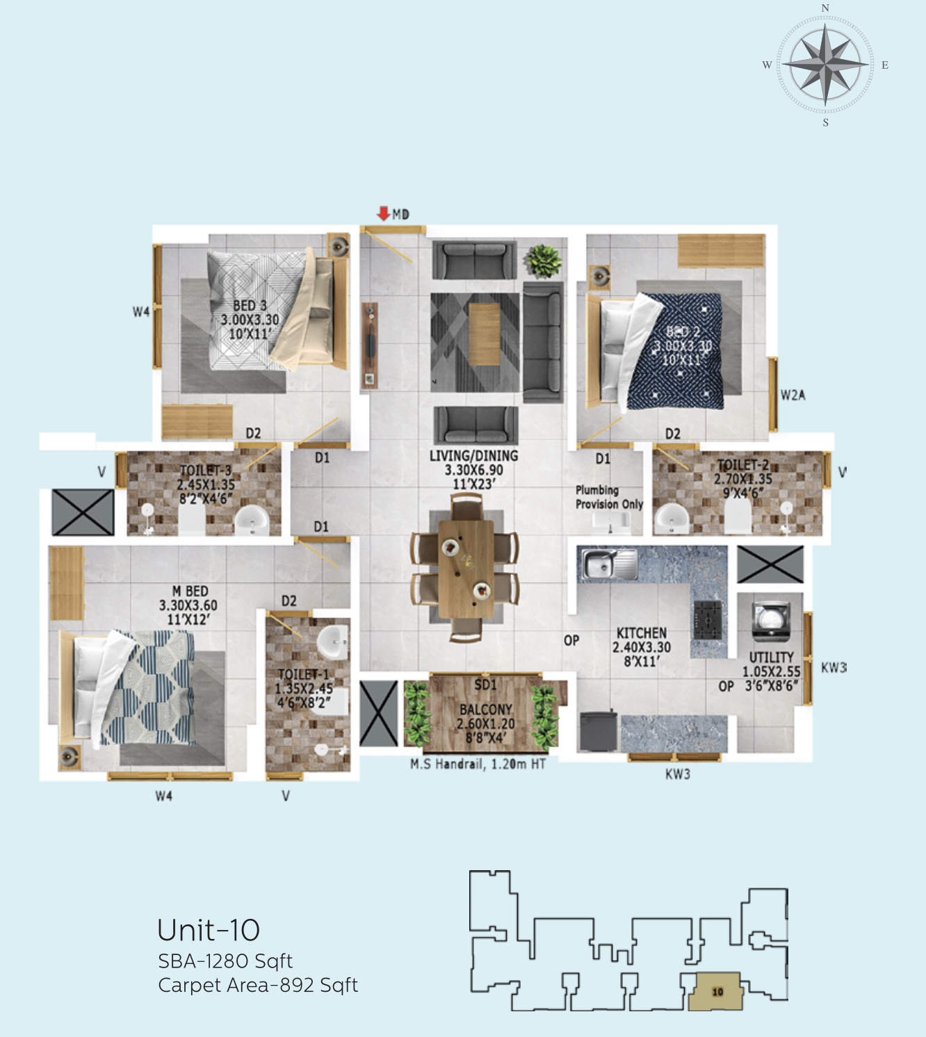Confident Group - Lakeside | 2 & 3 BHK Waterfront Apartments - 7