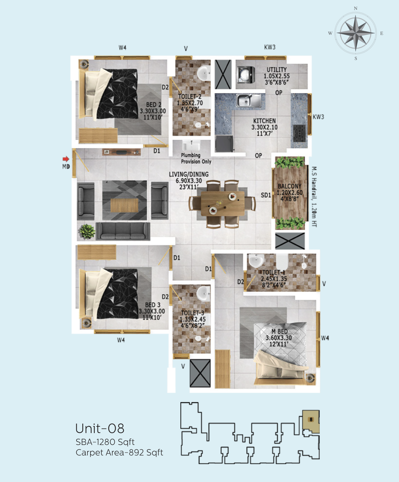 Confident Group - Lakeside | 2 & 3 BHK Waterfront Apartments - 9