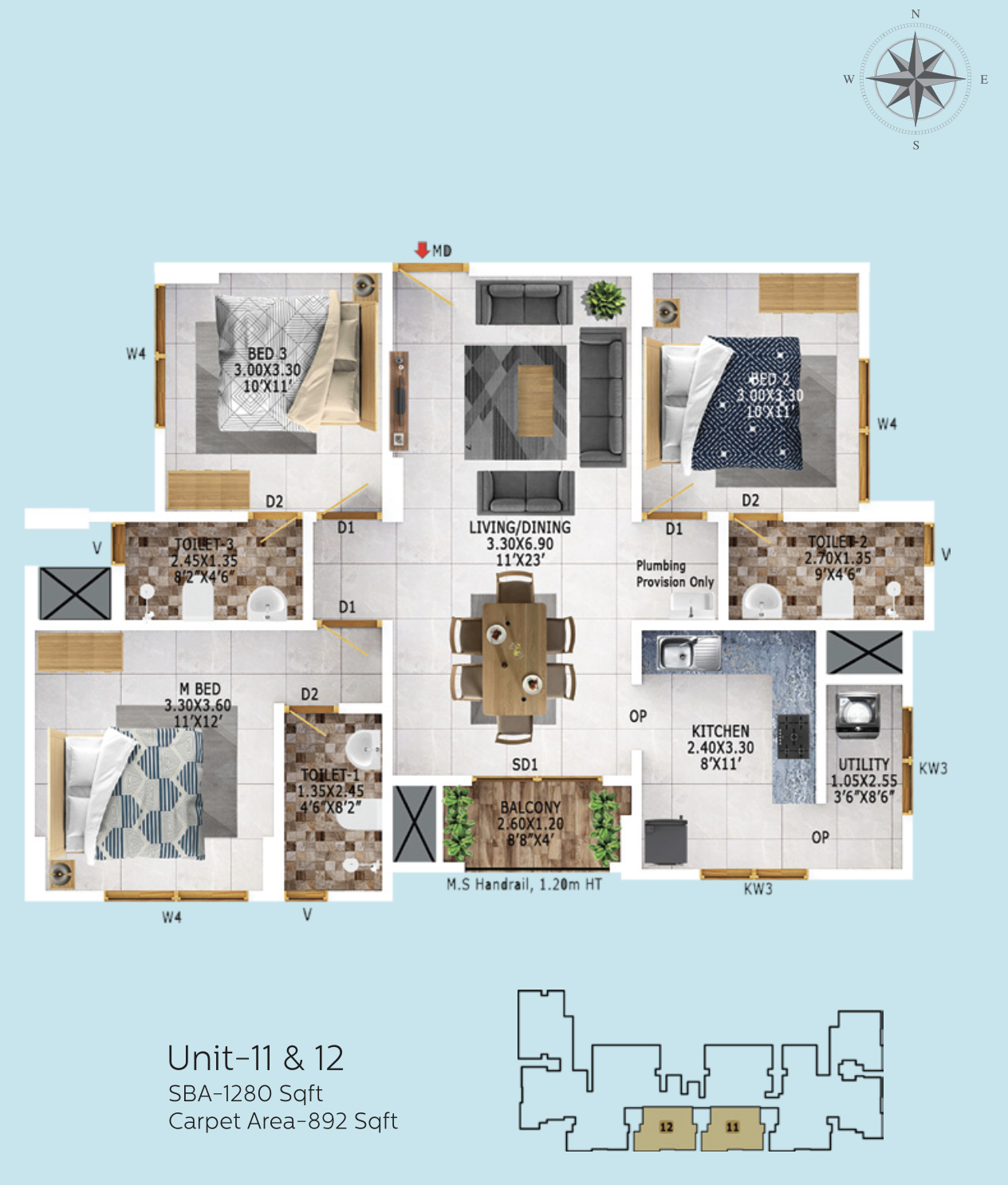 Confident Group - Lakeside | 2 & 3 BHK Waterfront Apartments - 6