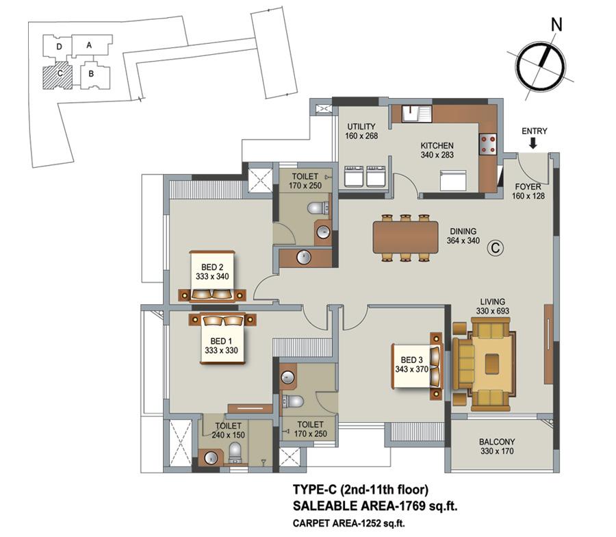 3 BHK at Skyline Opus Palarivattam - High Floor with Amazing View - 2