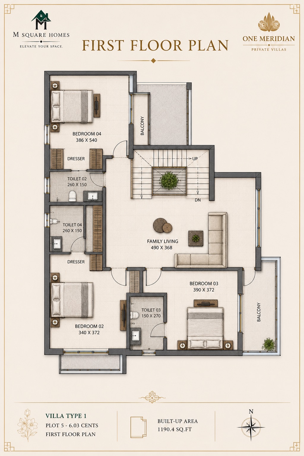 M square Homes - One Meridian | Premium 4 BHK Private Villas in Vennala, Kochi - 7