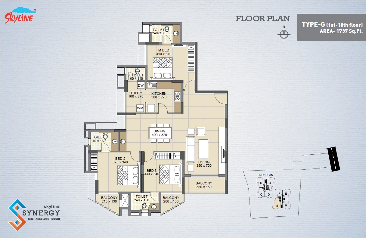 3BHK Luxury Apt at Skyline Synergy - 15th Floor  - 2